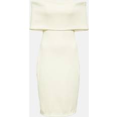 Dresses Bottega Veneta Textured Nylon Off-the-shoulder Dress Ice Cream (36 38)