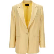 Giallo Abiti Andamane Single-Breasted Linen Blazer - Giallo