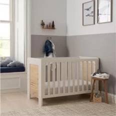 Tutti Bambini Cots Tutti Bambini Alba Mini Cot Bed White Sand & Distressed Oak
