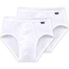 Schiesser Herre Underbukser Schiesser 2-pak Essentials Fine Rib Sports Briefs White