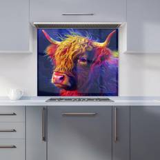 Splash Guards on sale Vibrant Highland Cow Kitchen Splashback W600 mm x 650 mm - Multi Splash Guard 60cm