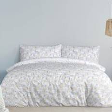 Sleepdown Printed Reversible Circle Geo With Pillowcases - - Double Duvet Cover Yellow (200x200cm)