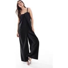 Only Jumpsuits & Overalls Only pleat detail wide leg jumpsuit in black