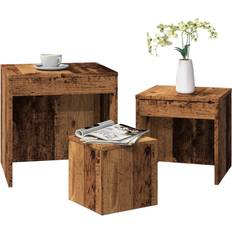 Madera Mesas nido vidaXL Tables 3 pcs Old Wood Engineered Wood Nesting Table