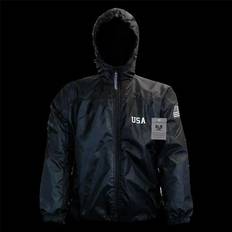 USA with Solid Wind Breaker Jacket, Black