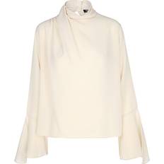 Seta Bluse Blusa Drappeggiata In Seta - White