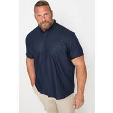 Clothing BadRhino Short Sleeve Oxford Cotton Shirt Dark Blue