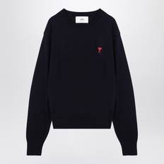 Ami Paris Sweatere Ami Paris Night Blue De Coeur Wool Jumper