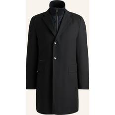 HUGO BOSS Frakker HUGO BOSS Slim Fit Uldfrakke Uld - Sort