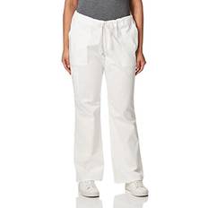 Work Pants Cherokee Scrubs for Women Workwear Core Stretch Drawstring Cargo Scrub Pants Plus 4044P, Petite, White