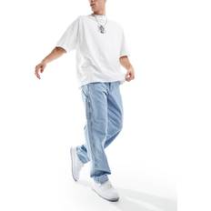 Jack & Jones loose fit carpenter jeans in light blue wash