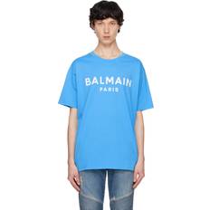 Balmain Herren Oberteile Balmain Blue Printed Paris' T-shirt