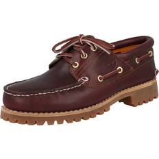 Sko Timberland Klassiske Sejlersko Læder 3 Snørehuller - Bordeauxrødt Læder
