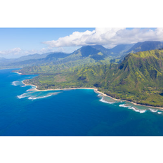 Wall Decor Highland Dunes Kauai From Helicopter Multicolor Wall Decor 24x36"