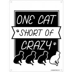 Grindstore One Cat Short Of Crazy Mini Plaque Wall Decor