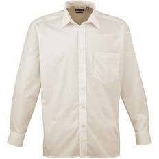 Men - Natural Shirts Premier Mens Poplin Long-Sleeved Shirt (Natural)