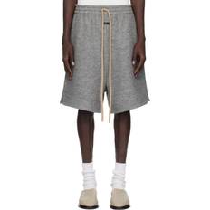 Fear of God Shorts Fear of God Gray Boiled Wool Relaxed Shorts Paris Sky