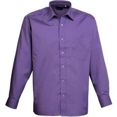 Purple Shirts Premier Mens Poplin Long-Sleeved Shirt (Purple)