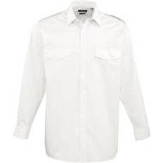 Mens Long-Sleeved Pilot Shirt (White)