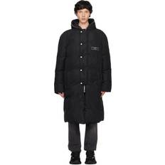 Coats Balmain Parkas, male, Black, Long down nylon jacket with label