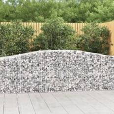 Berkfield Home Arched Gabion Baskets 9 pcs 400x50x80/100 cm Galvanised Iron - Silver