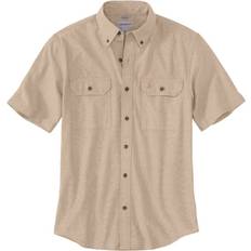 Carhartt Kortärmad Arbetsskjorta För Män - Dark Tan Chambray