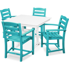 Patio Dining Sets La Casa Caf 5-Piece Farmhouse Arm Chair - Aruba/White (4 pcs) Patio Dining Set