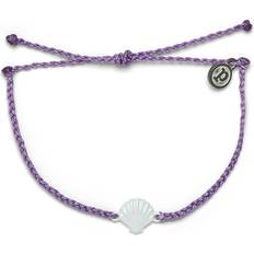 Purple Bracelets Pura Vida Iridescent White Shell Bracelet 100% Waterproof, Adjustable Band, Brand Charm Light Purple