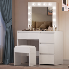Dressing Tables Kosy Koala Vanity White Hollywood LED Mirror Dressing Table