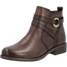 Remonte Ladies fleece lined leather strap detailed zip up ankle boots "d0f77"