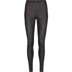 Viskose Tights Object Objbelle MW Coated Leggings Noos Kvinde Black Leggings hos Magasin