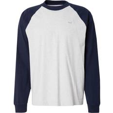 Hollister Co. Vêtements Hollister Co. icon logo heavyweight raglan long sleeve baseball t-shirt in grey marl/navy