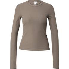 & Other Stories Tops & Other Stories rib long sleeve top in mole-Brown