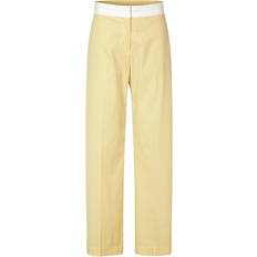 Sgbibbi, 2119 Poplin Lurex Kvinde Lurex Stripes Bukser Med Brede Ben hos Magasin