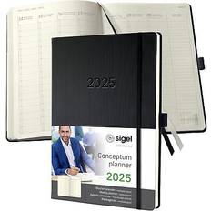 Sigel Conceptum Diary 2025 A4+ Week To View Vertical Layout Hardcover 225x315x20 mm Black