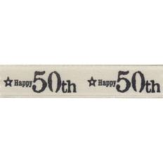 White Gift Wrap Ribbons Berisfords Happy birthday ribbon ages 16,18,21,30,40,50,60 70,80 & 90th