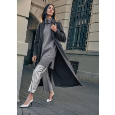 Wool Coats Phase Eight Women's Lydia Long Wool Pinstripe Coat Grey