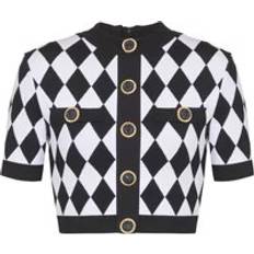 Balmain Bluser Balmain Diamant Jacquardstrik Top - Sort
