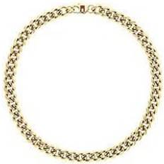 Tommy Hilfiger mens gold plated curb chain necklace, Gold, Men