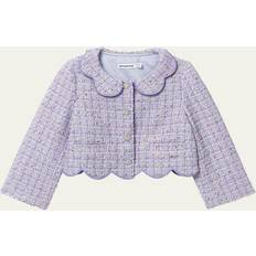 Purple Jackets Girl's Boucle Floral Buttoned Jacket, 3T-12 LILAC (8-10)