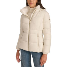 Calvin Klein Outerwear Calvin Klein Women's Faux Fur Lined Hooded Puffer Coat - Eggshell