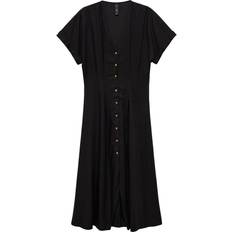 Dresses Mango button front midi dress in black