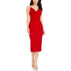 High Collar - Midi Dresses Dress The Population Nikki Midi Rouge