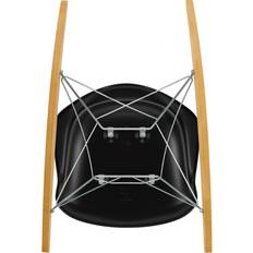 Vitra Eames Plastic Armchair RAR 12 Deep Black Chrome Base Golden Maple Fåtölj