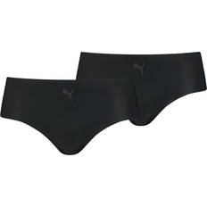 Microfiber Knickers Puma Women's 2-Pack Microfibre Seamless Mid-Rise Hipster Briefs, Black 12/None