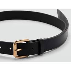 Mango Accessories Mango Mango Women's Square Buckle Leather Belt Black