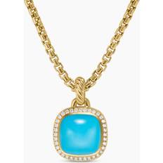 David Yurman Charms & Pendants David Yurman Albion Pendant in 18K Yellow Gold with Turquoise and Diamonds Women's (One Size)