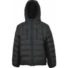 Kids boys fashion padded casual school jacket black bubble coat winter wear
