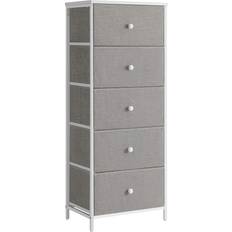 Beige Armoires Songmics Kommode Mit 5 Stoff-Schubladen 29.8T x 112.3H cm Lagerschrank