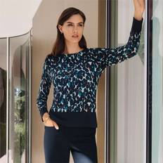 Betty Barclay Dame Sweatere Betty Barclay Uld Glitrende Uld Sweater - Petrol